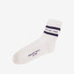 Cotton socks with distressed finishes, blue stripes and logo