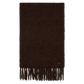 Scarf in dark brown alpaca wool with fringe