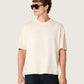 Star unisex cotton T-shirt in vintage white with black print on the back