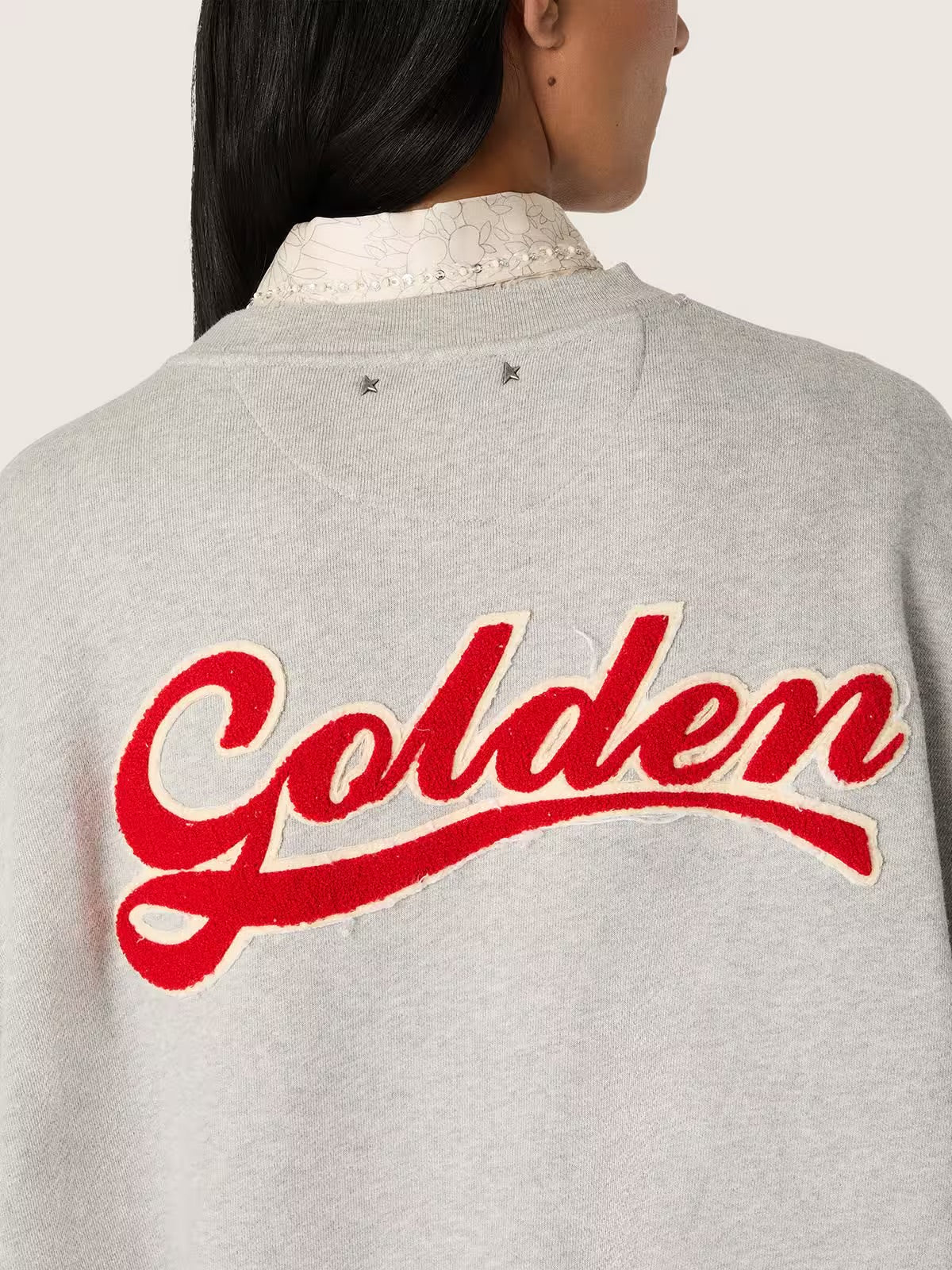 Unisex sweatshirt in gray melange cotton with logo