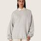 Unisex sweatshirt in gray melange cotton with logo