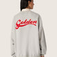 Unisex sweatshirt in gray melange cotton with logo