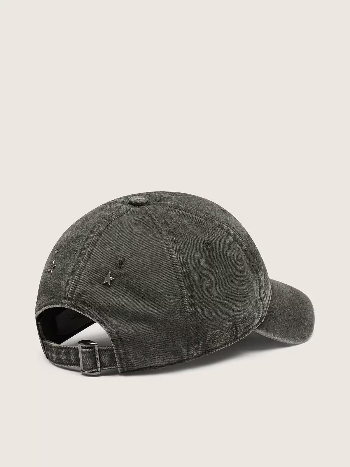 Dark olive-green baseball cap with tone-on-tone embroidered star