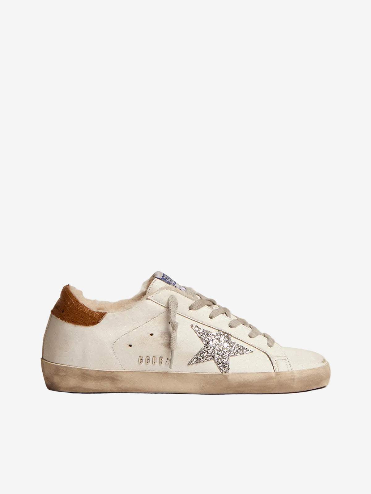 Women's Super-Star with shearling lining and silver glitter star