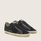 Women's Super-Star in black nappa with black star and glitter heel tab