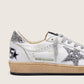 Women's Ball Star in nappa with silver glitter star and heel tab