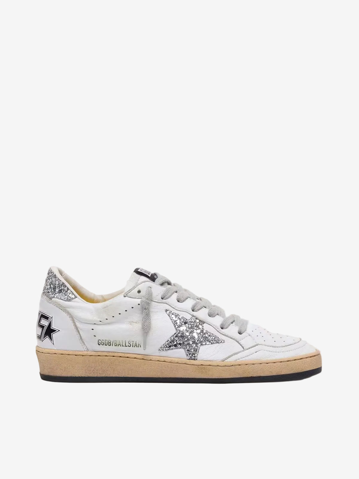 Women's Ball Star in nappa with silver glitter star and heel tab