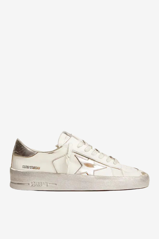 Stardan sneakers with silver metallic leather star and heel tab