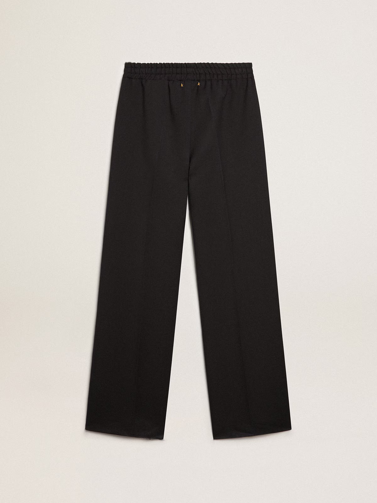 Women’s sweatpants in dark blue wool gabardine