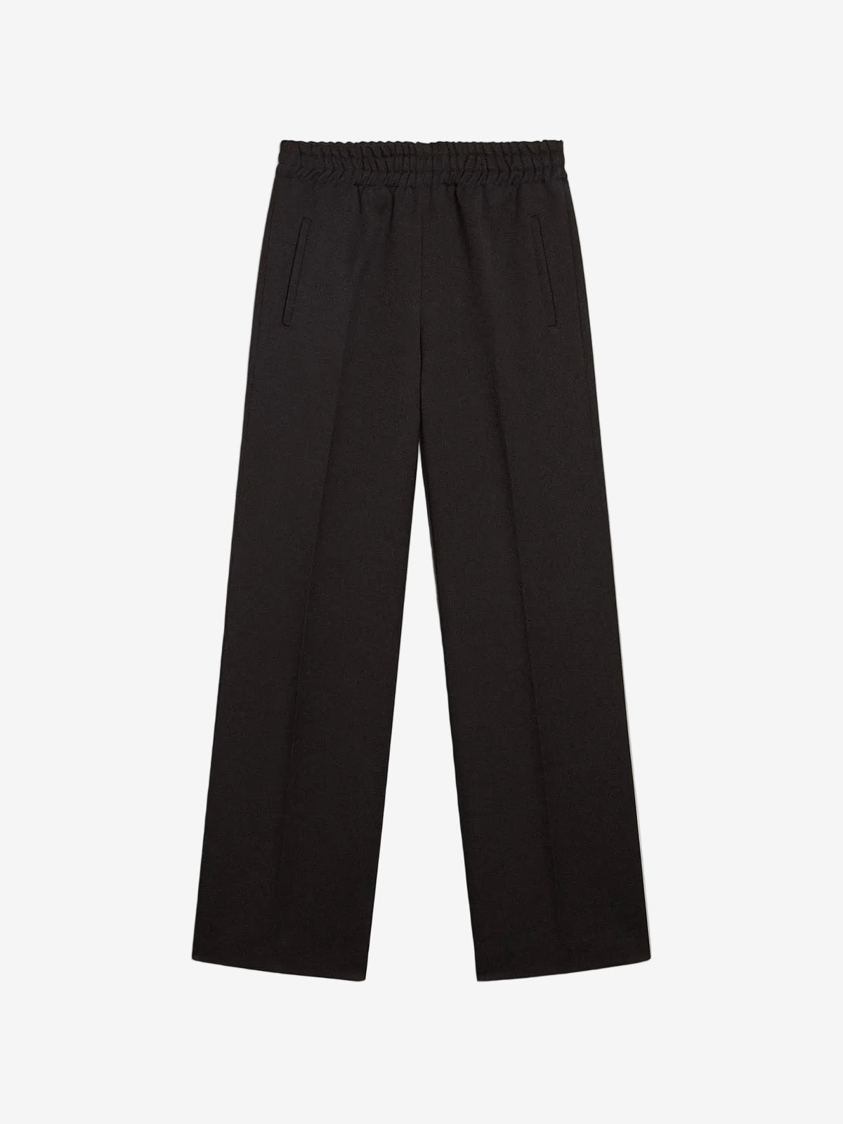 Women’s sweatpants in dark blue wool gabardine