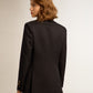 Women's double-breasted dark blue blazer