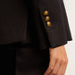 Women's double-breasted dark blue blazer