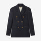 Women's double-breasted dark blue blazer