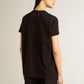 Women’s regular-fit distressed T-shirt in black