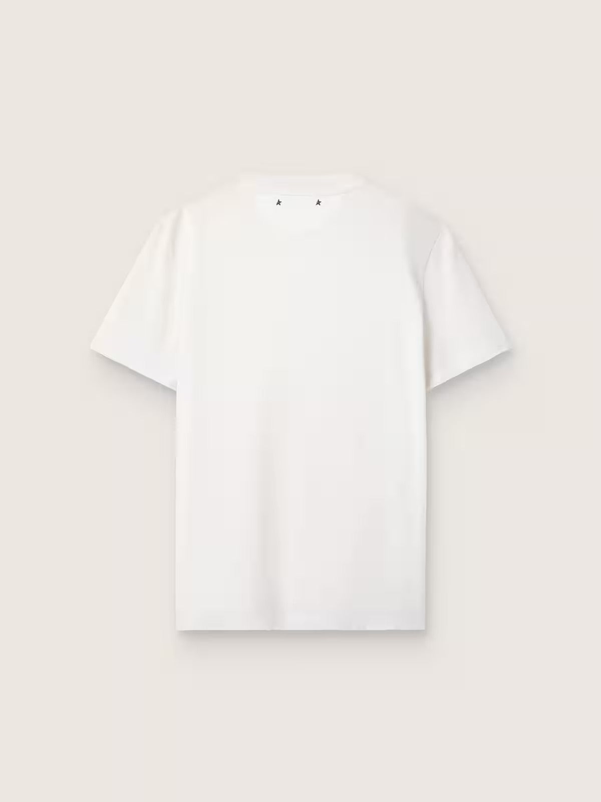 Women's white T-shirt with cabochon crystals