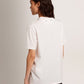 Women's white T-shirt with cabochon crystals