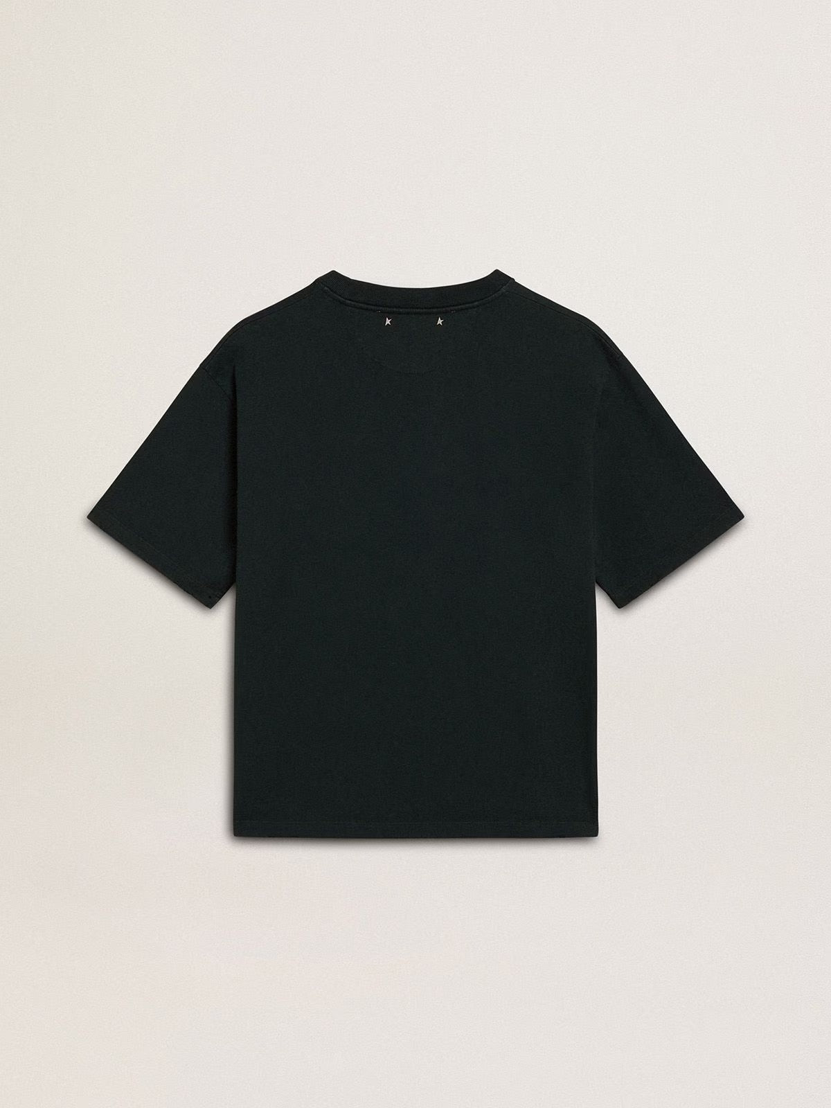 Women's black T-shirt with crystals