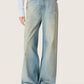 Women's jeans in light blue denim with Golden embroidered logo
