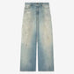 Women's jeans in light blue denim with Golden embroidered logo