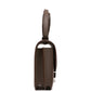 Brown handbag with a silver clasp on a white background hermes