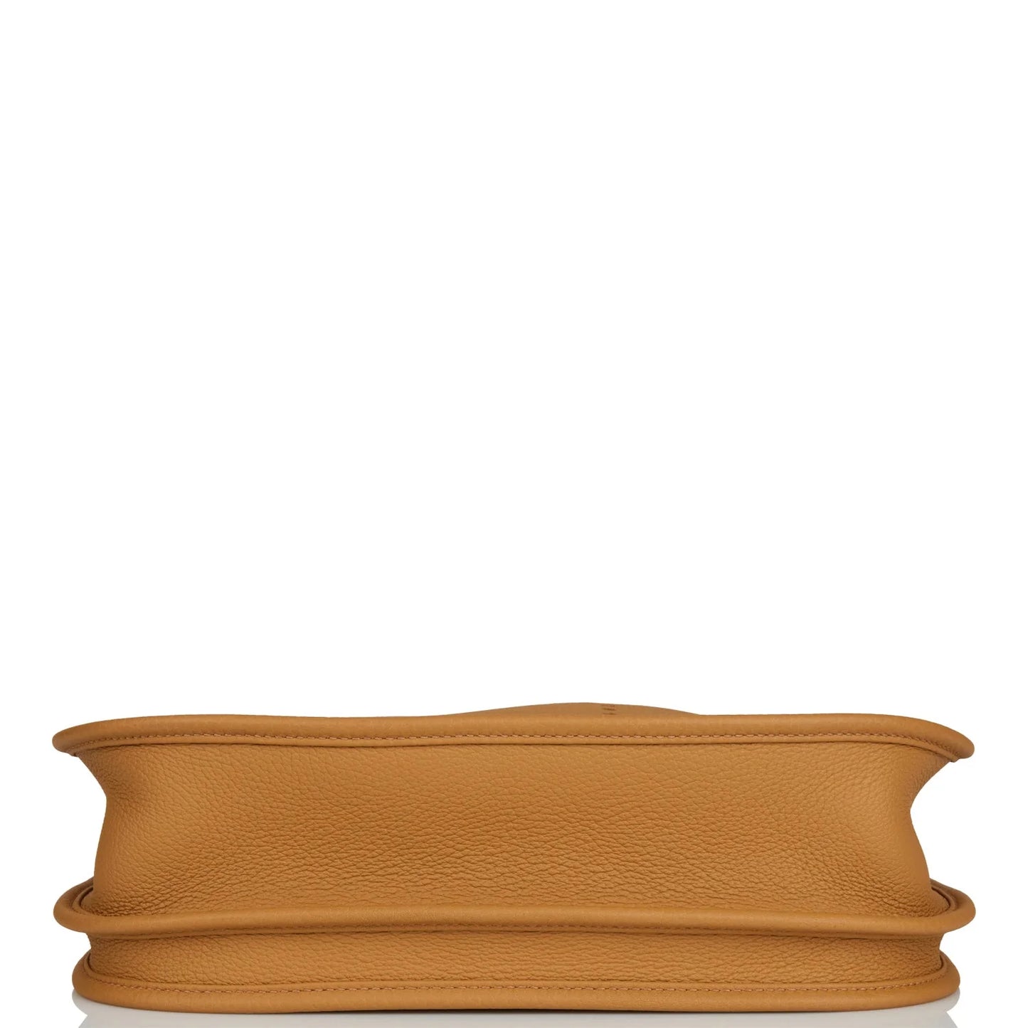 Brown leather handbag with brand logo on a white background hermes 