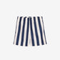 White And Navy Long Stripes Swimsuit