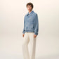 Blue Cotton Contrasted Ami De Coeur Zipped Jacket