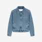 Blue Cotton Contrasted Ami De Coeur Zipped Jacket