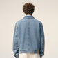 Blue Cotton Contrasted Ami De Coeur Zipped Jacket