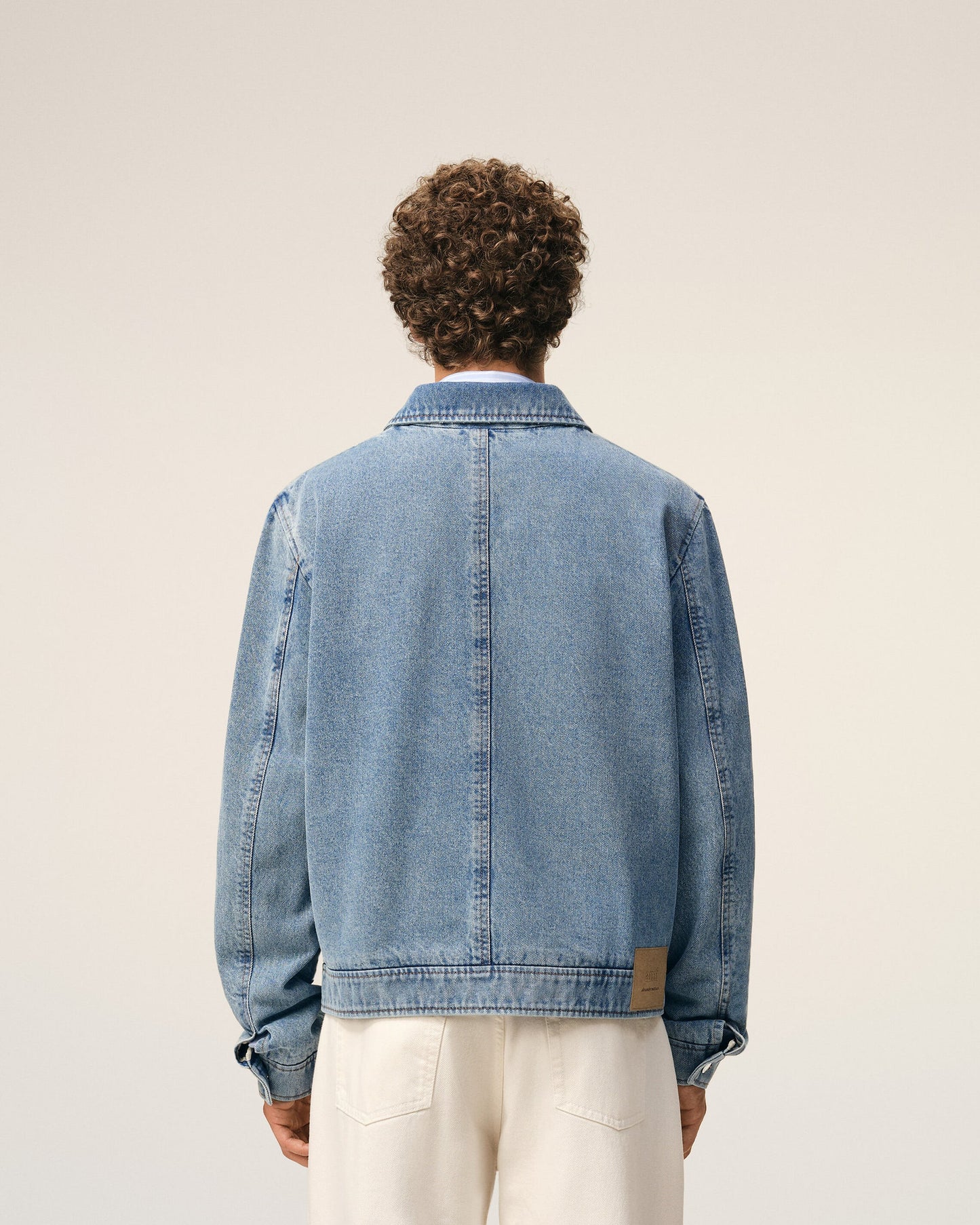 Blue Cotton Contrasted Ami De Coeur Zipped Jacket