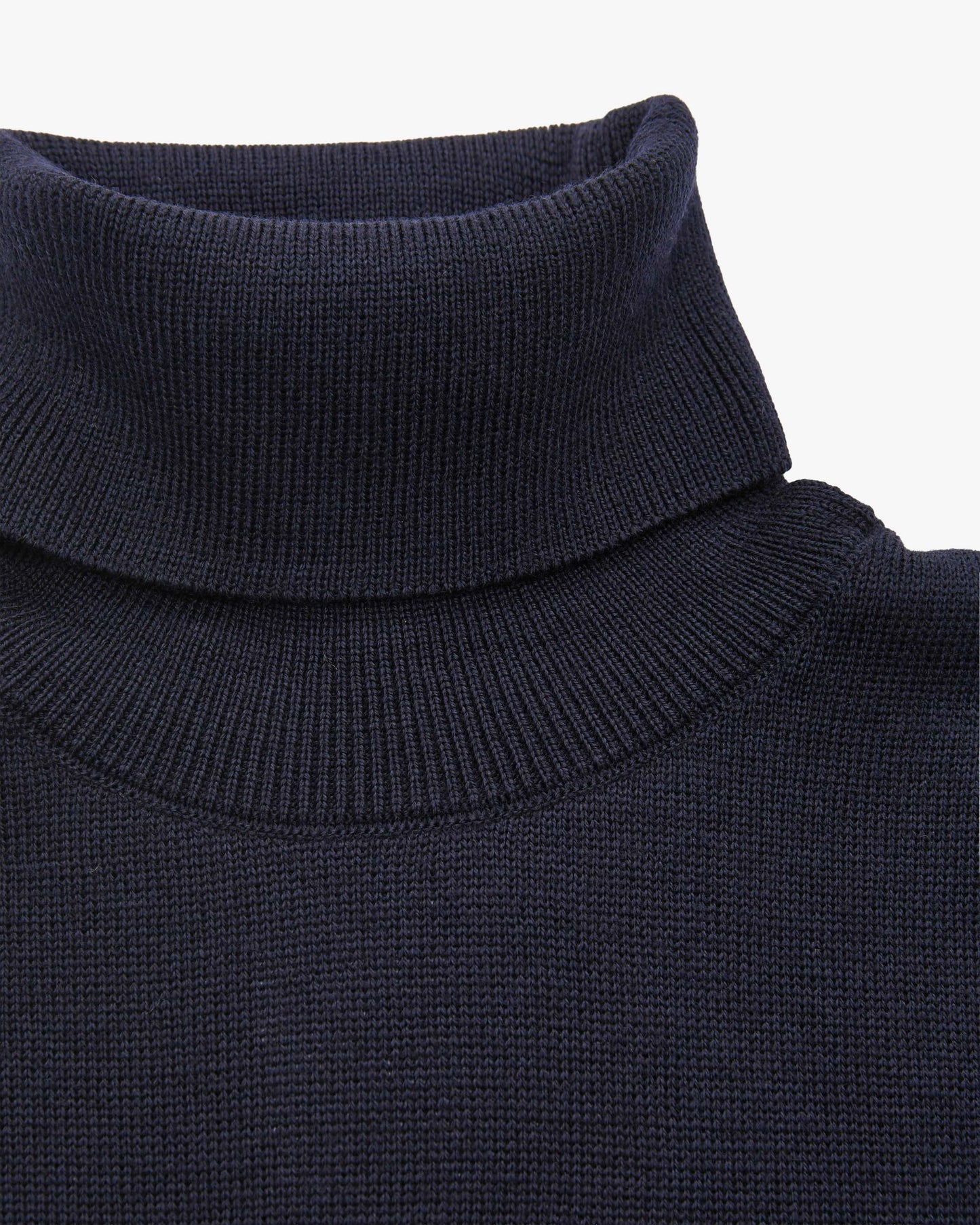 Navy blue sweater on a white background