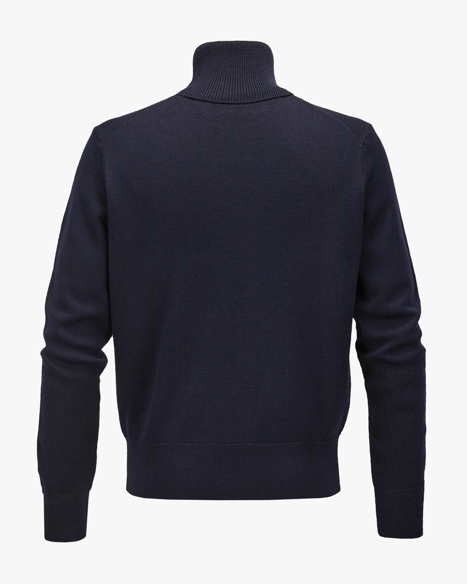 Navy blue sweater on a white background