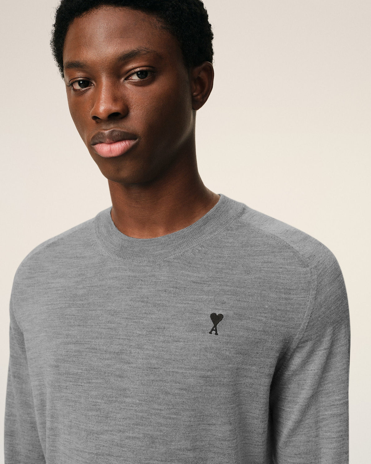 Crew Neck Sweater With Contrast Ami De Coeur