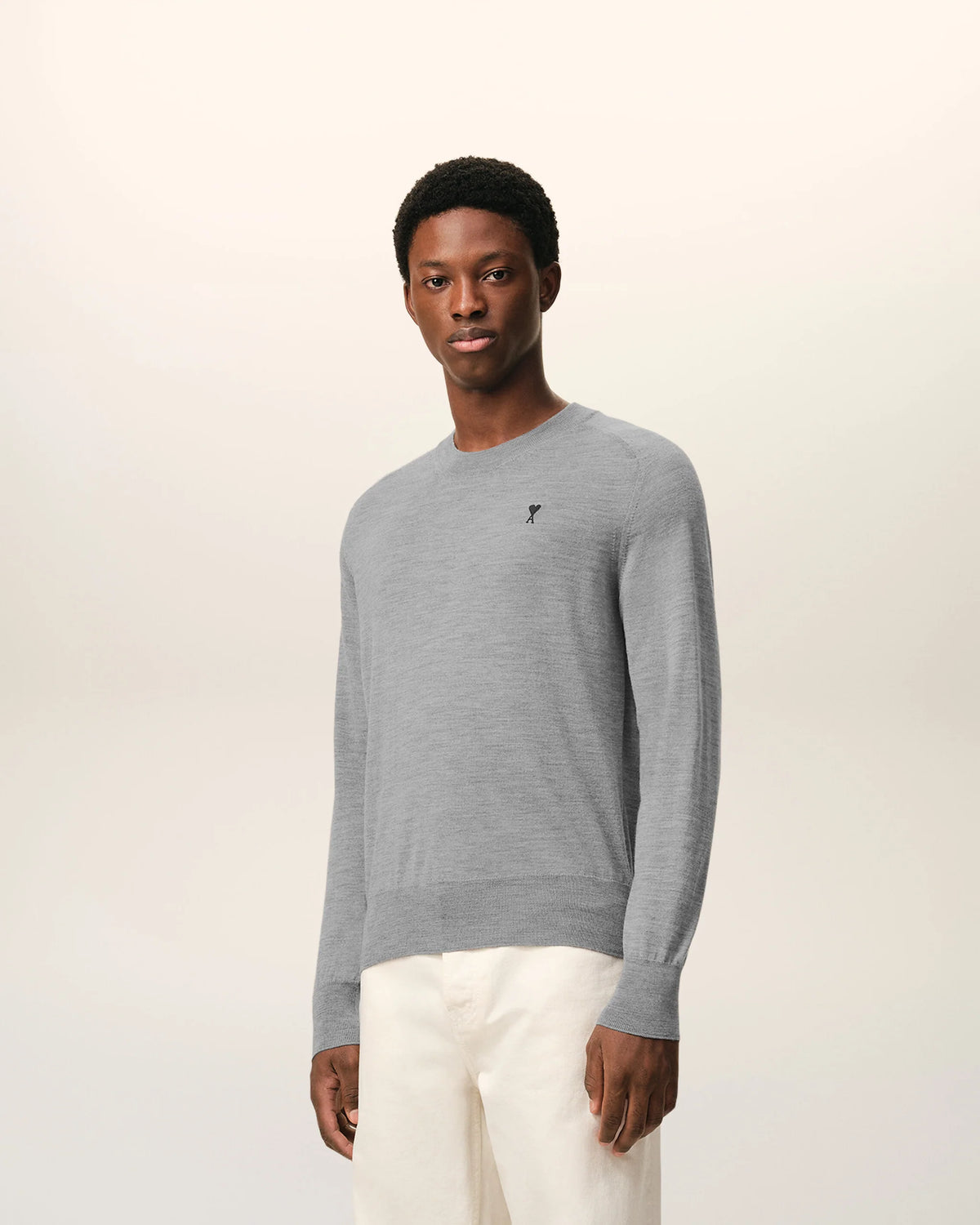 Crew Neck Sweater With Contrast Ami De Coeur