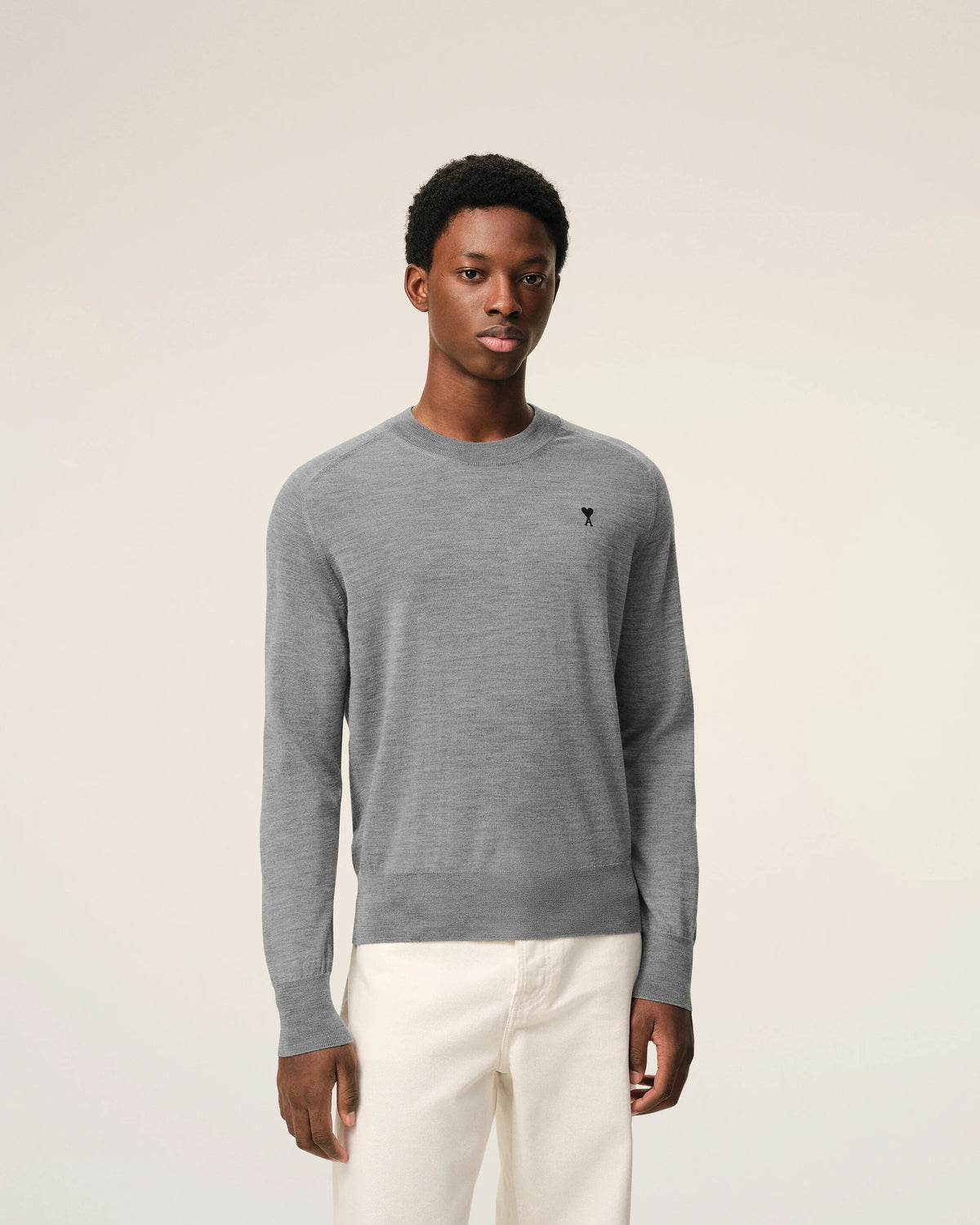Crew Neck Sweater With Contrast Ami De Coeur