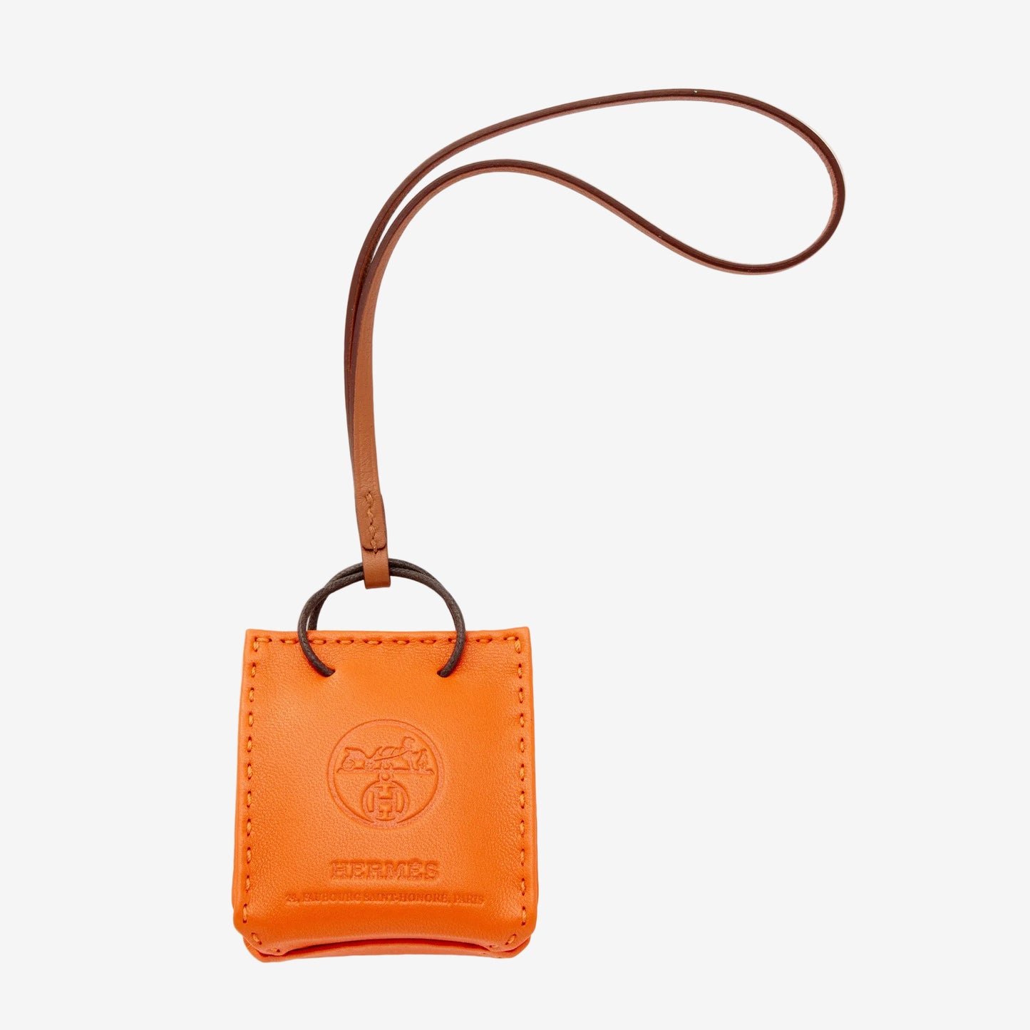 Hermes Orange Milo Lambskin & Swift Leather Bag Charm