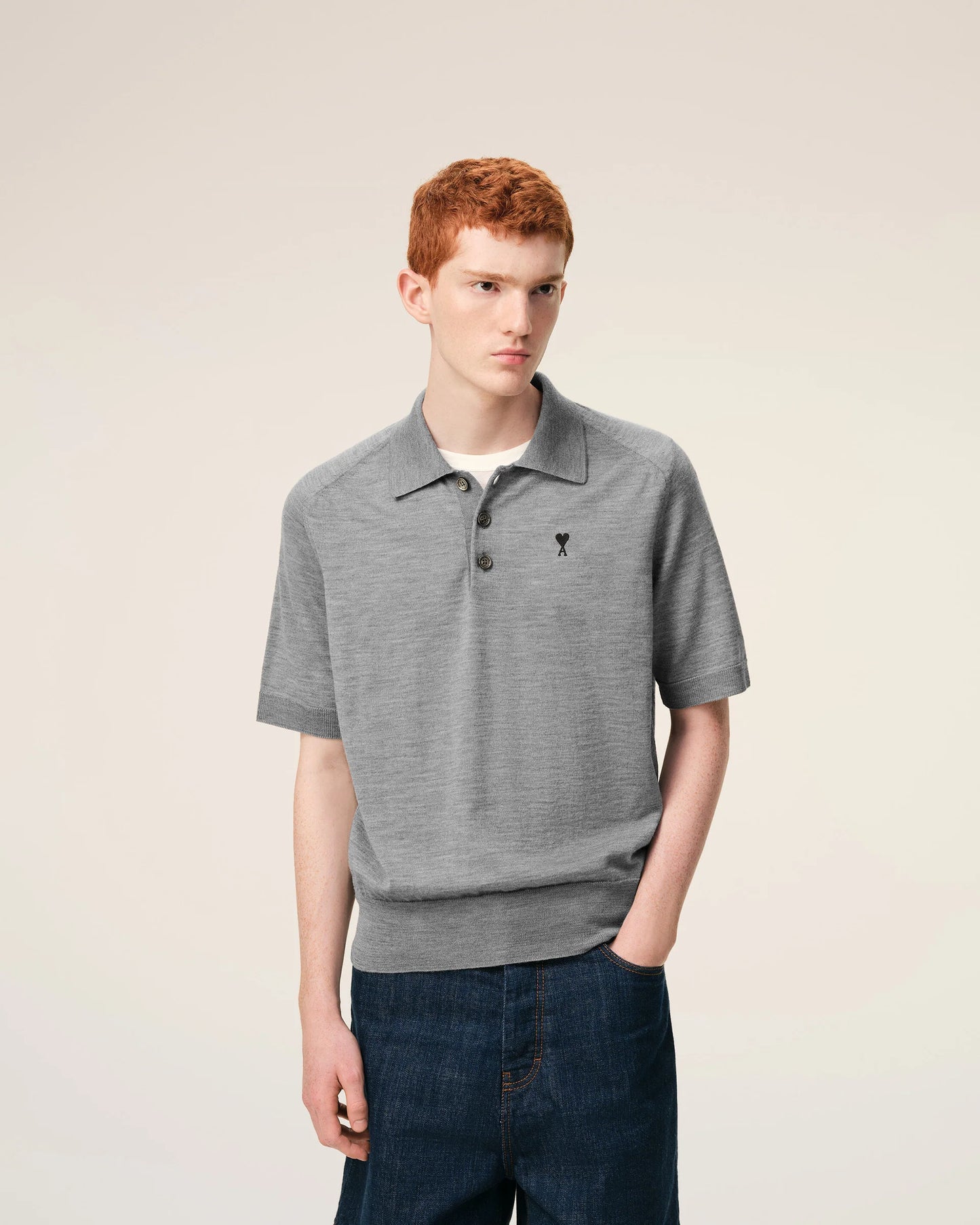 Short Sleeve Polo With Contrasted Ami De Coeur