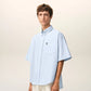 Boxy Short Sleeve Shirt With Button Down Collar And Embroidered ADC