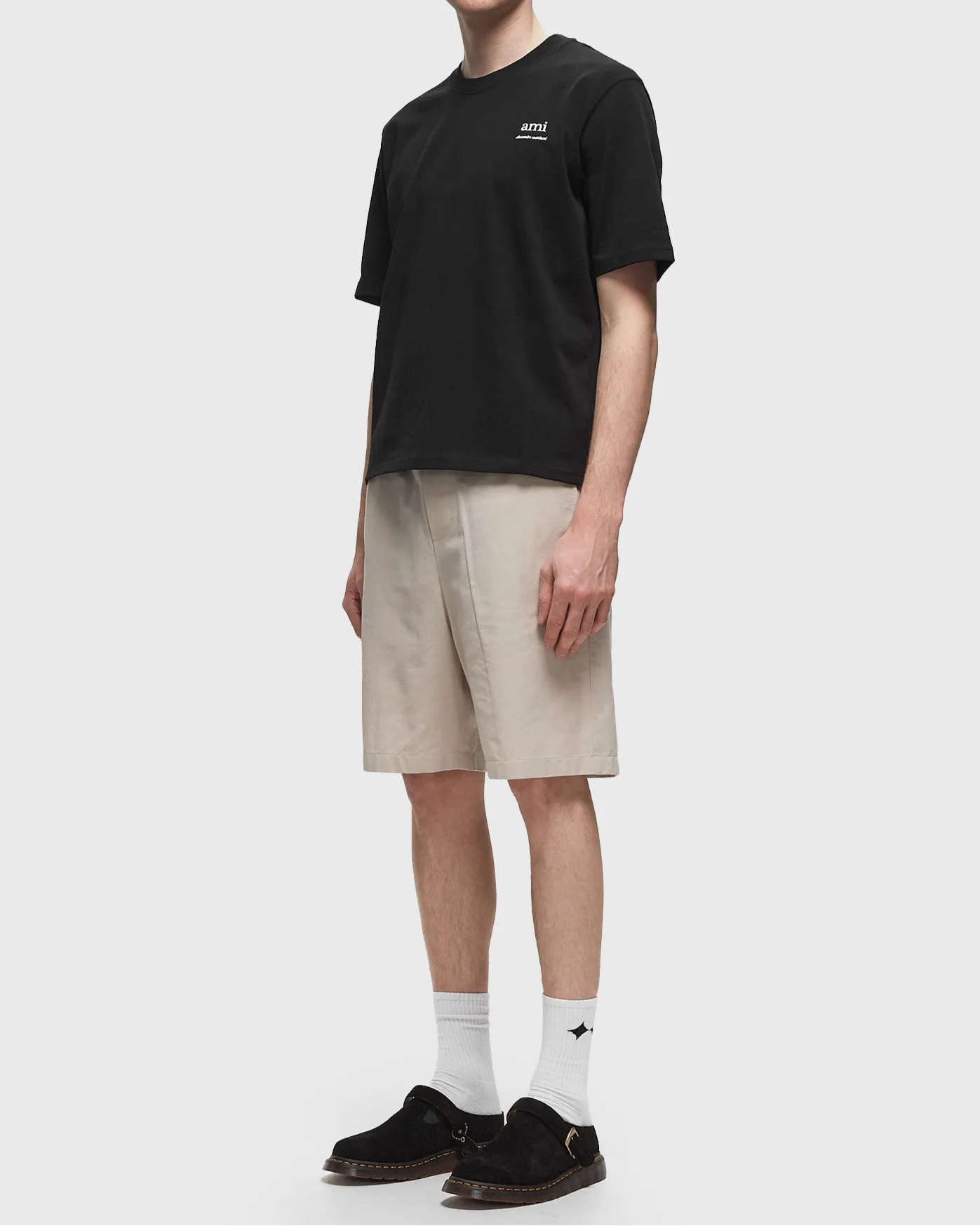 Beige shorts on a white background