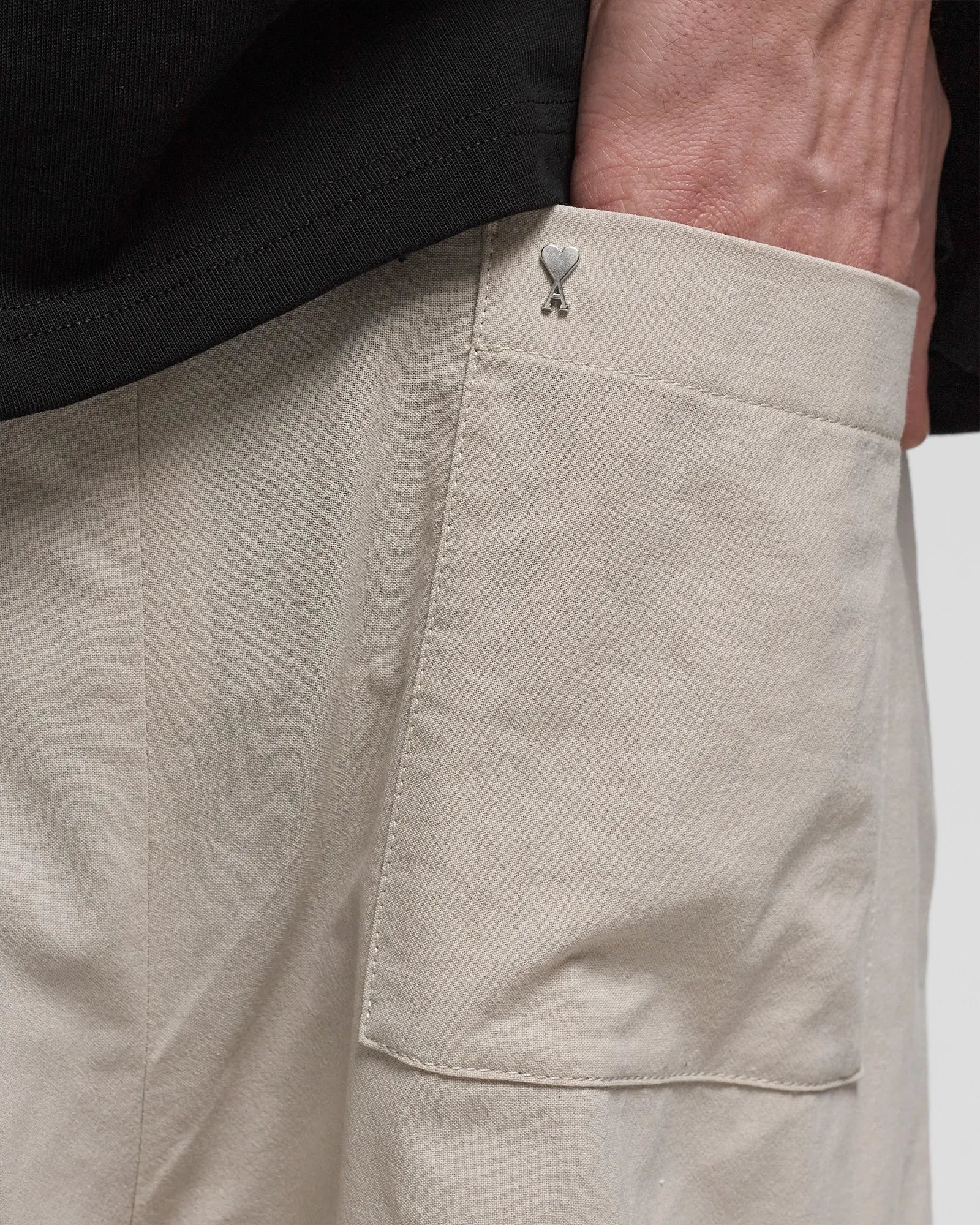 Beige shorts on a white background
