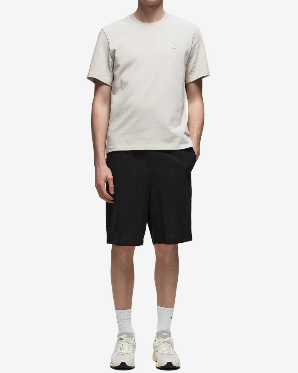 Black shorts on a light gray background