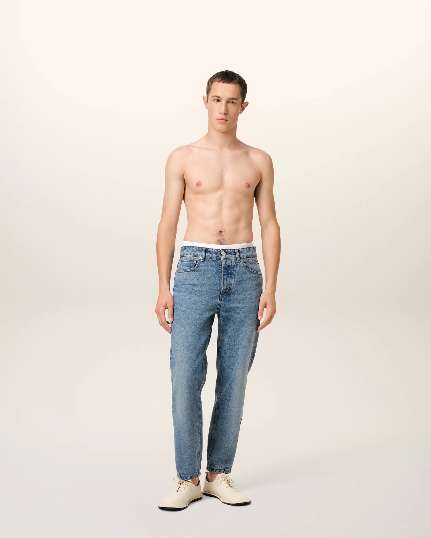 Cotton Tapered Fit Jeans