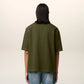 Green t-shirt with a small logo on a white background ami paris
