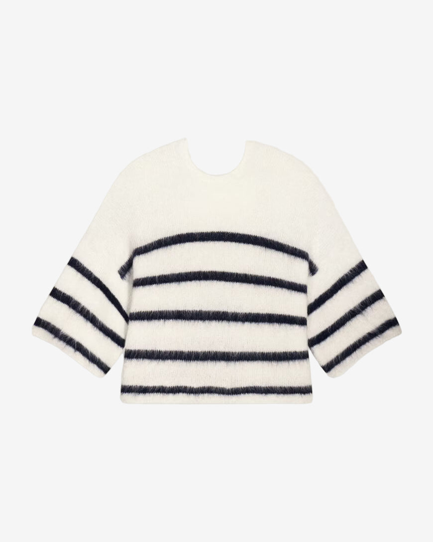 Striped sweater on a white background