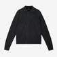 Dark gray button-up shirt on a white background