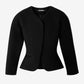 Black peplum jacket on a white background