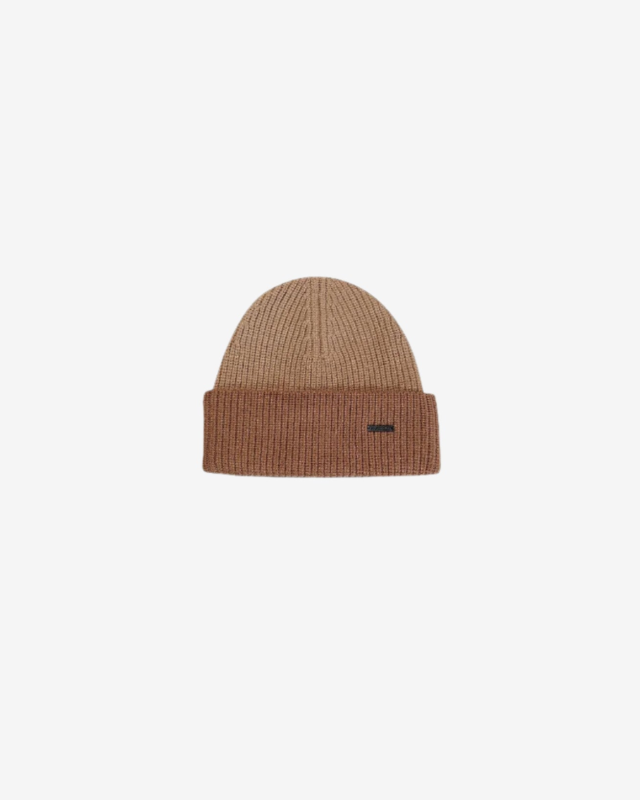 Brown beanie on a white background