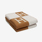Avalon throw blanket Camel/White