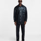 MARTIN BLACK REGENERATED LEATHER OVERSHIRT WITH OVERSIZED FIT