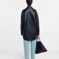 MARTIN BLACK REGENERATED LEATHER OVERSHIRT WITH OVERSIZED FIT